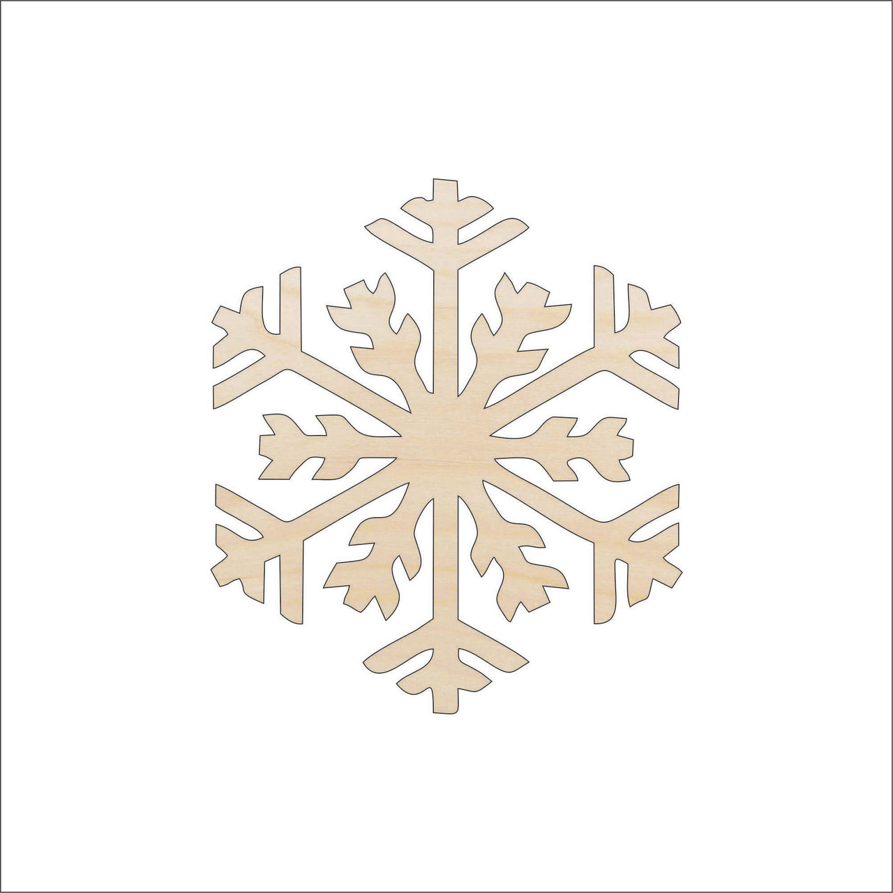 Snowflake Wood Craft Shape - Laser Cut Baltic Birch Unfinished DIY Wood Art Supplies SNW49 - The Wood Shape Store