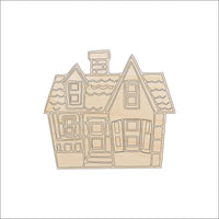 House Wood Craft Shape – Laser Cut Baltic Birch Unfinished DIY Wood Art Supplies BLD95 - The Wood Shape Store