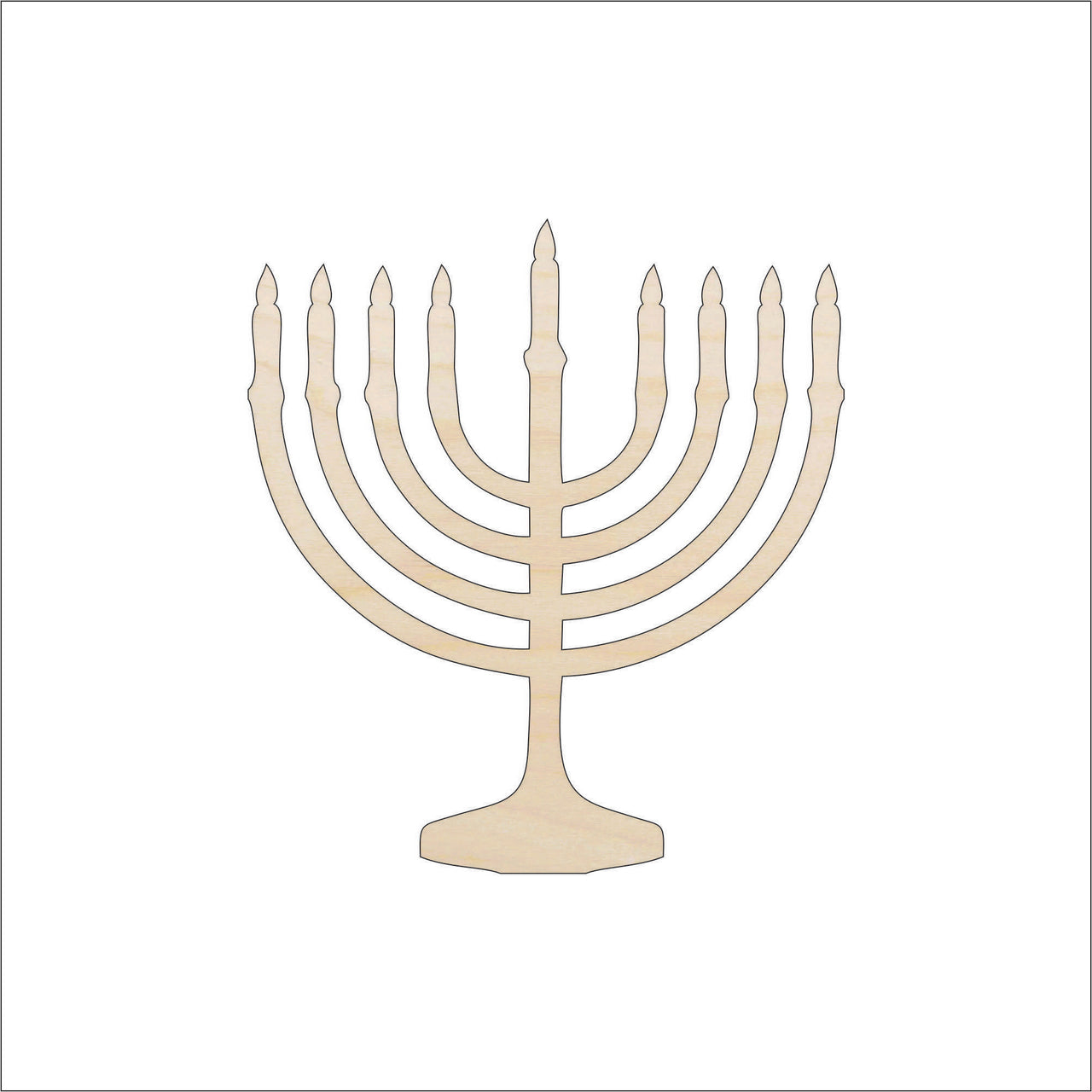 Menorah Wood Craft Shape - Laser Cut Baltic Birch Unfinished DIY Wood Art Supplies REL20 - The Wood Shape Store