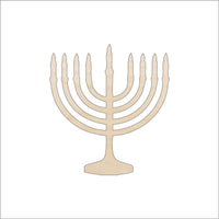 Menorah Wood Craft Shape - Laser Cut Baltic Birch Unfinished DIY Wood Art Supplies REL20 - The Wood Shape Store