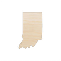 Indiana US Wood Craft Shape - Laser Cut Baltic Birch Unfinished DIY Wood Art Supplies STAT62 - The Wood Shape Store