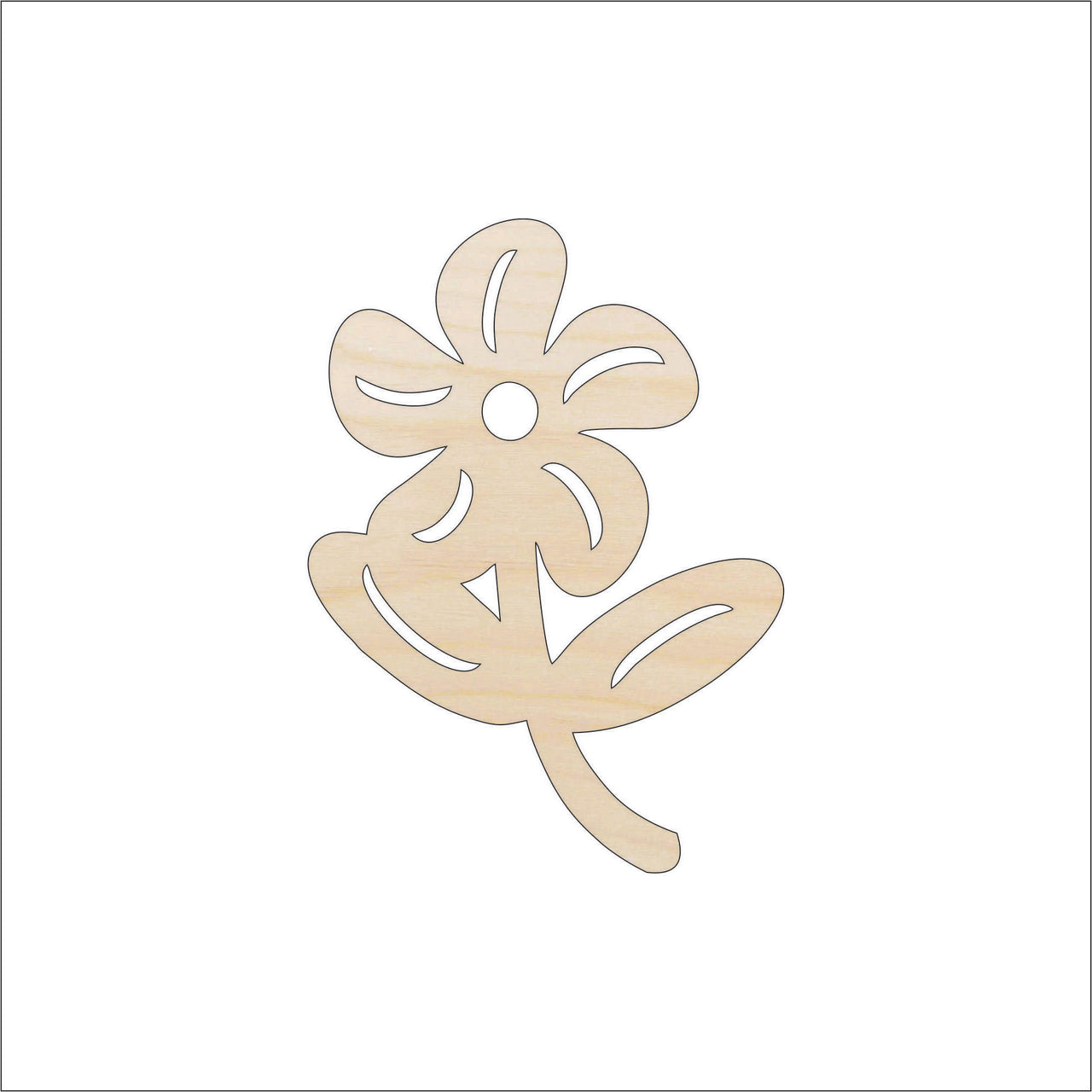 Flower Wood Craft Shape - Laser Cut Baltic Birch Unfinished DIY Wood Art Supplies FLR92 - The Wood Shape Store
