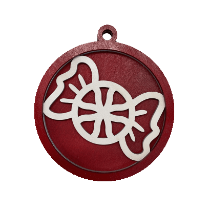 Candy 3D Laser Cut Ornament – Baltic Birch Wood Craft Supplies | DIY Wood Ornament Kit XM20 - The Wood Shape Store