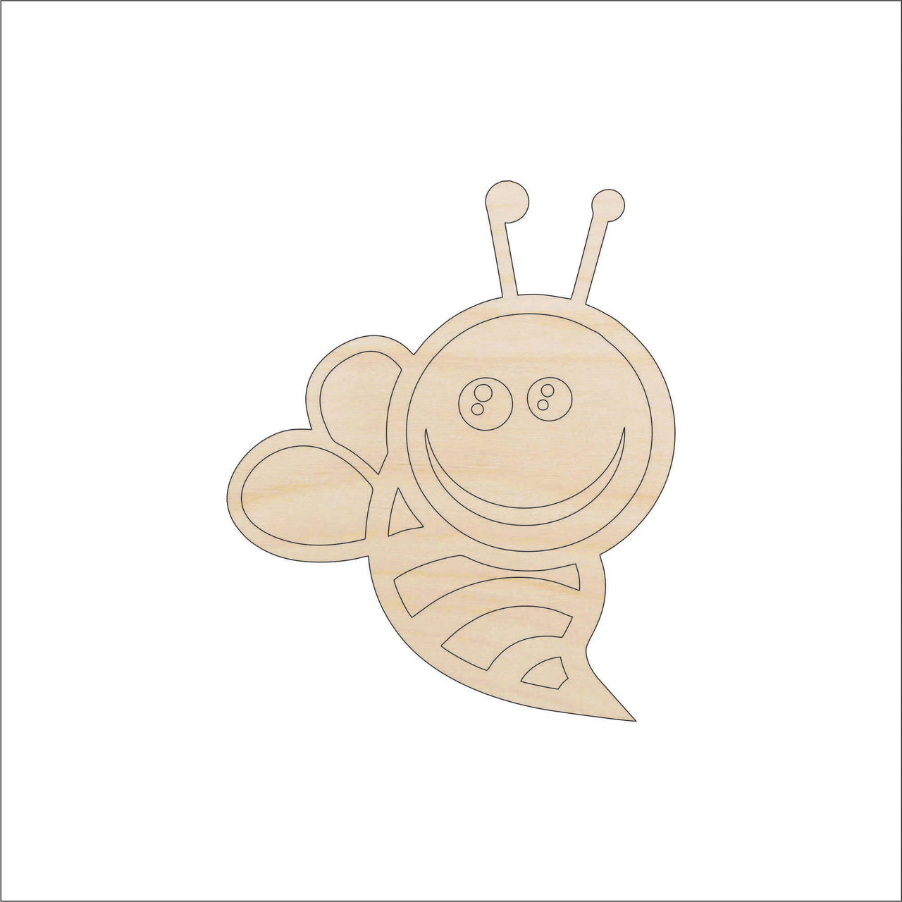 Bumblebee Wood Craft Shape - Laser Cut Baltic Birch Unfinished DIY Wood Art Supplies BUG3 - The Wood Shape Store