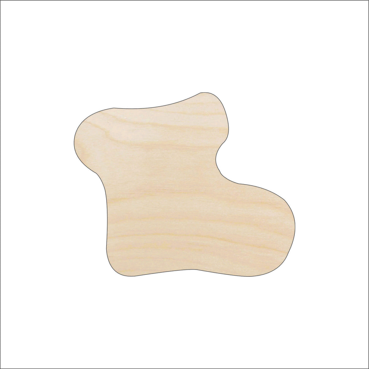 Stocking Wood Craft Shape - Laser Cut Baltic Birch Unfinished DIY Wood Art Supplies XMS83 - The Wood Shape Store