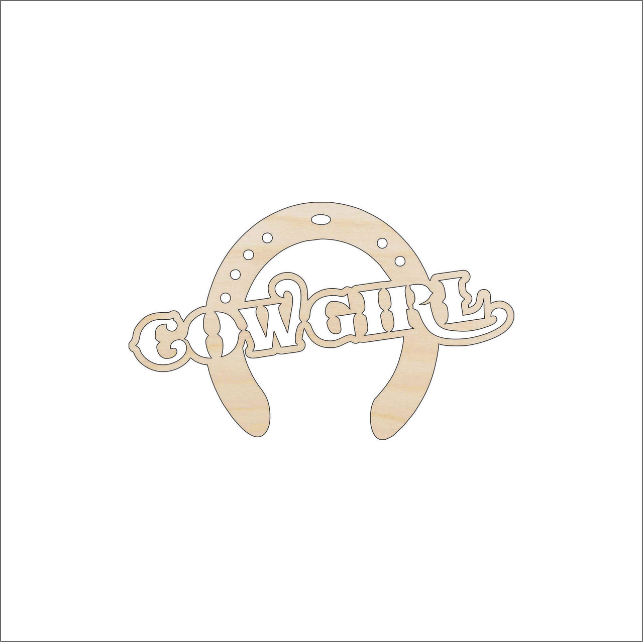Cowgirl SignWood Craft Shape - Laser Cut Baltic Birch Unfinished DIY Wood Art Supplies PPL145 - The Wood Shape Store