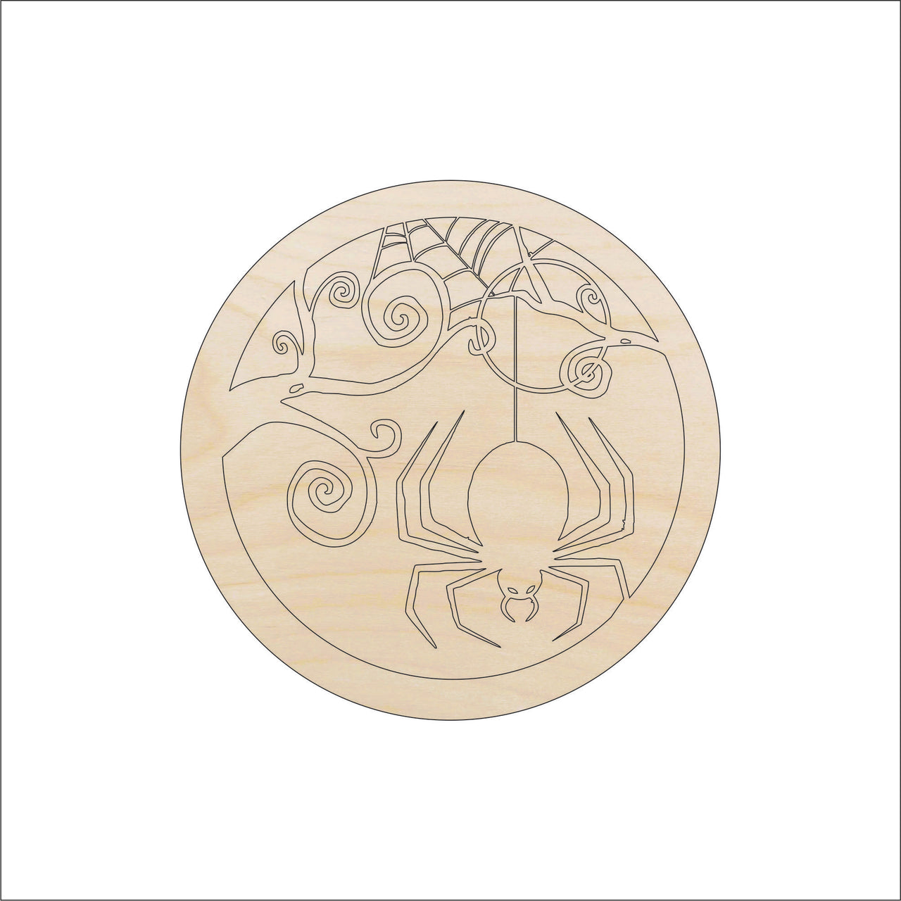 Spider Design Wood Craft Shape - Laser Cut Baltic Birch Unfinished DIY Wood Art Supplies BUG107 - The Wood Shape Store