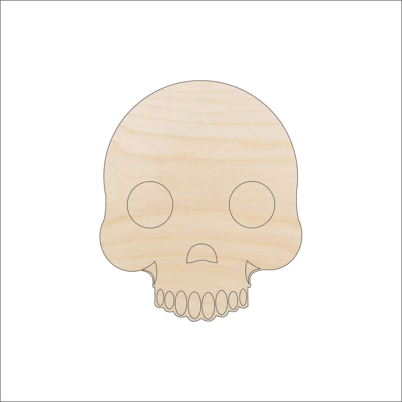 Skull Wood Craft Shape - Laser Cut Baltic Birch Unfinished DIY Wood Art Supplies SKL10 - The Wood Shape Store