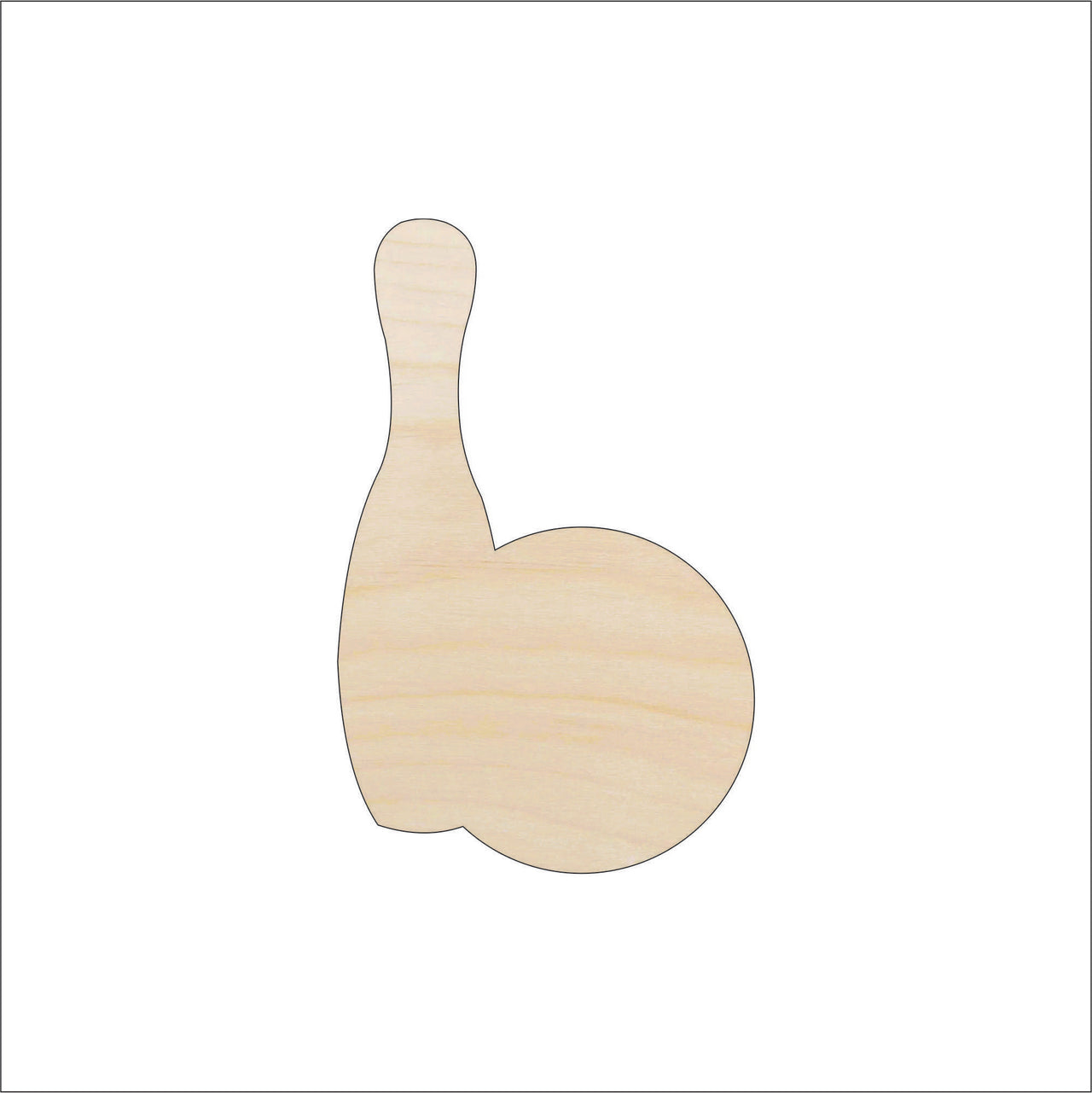 Bowling Wood Craft Shape - Laser Cut Baltic Birch Unfinished DIY Wood Art Supplies SPT6 - The Wood Shape Store