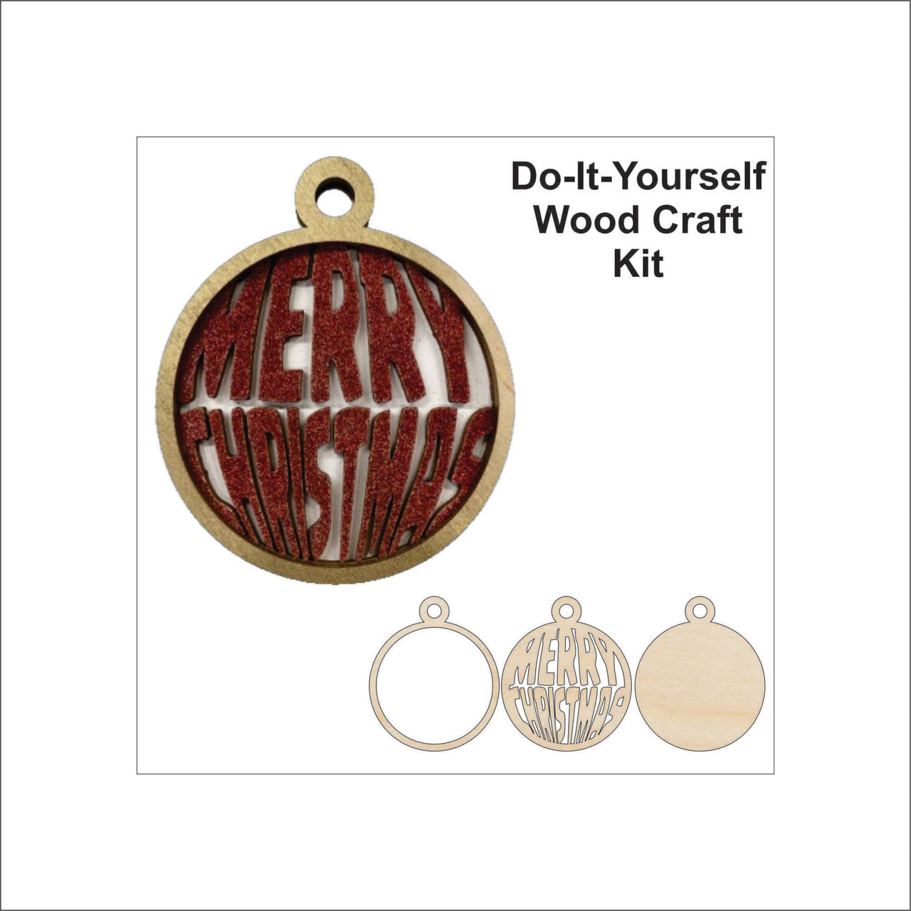 Christmas 3D Laser Cut Ornament – Baltic Birch Wood Craft Supplies | DIY Wood Ornament Kit XM16 - The Wood Shape Store