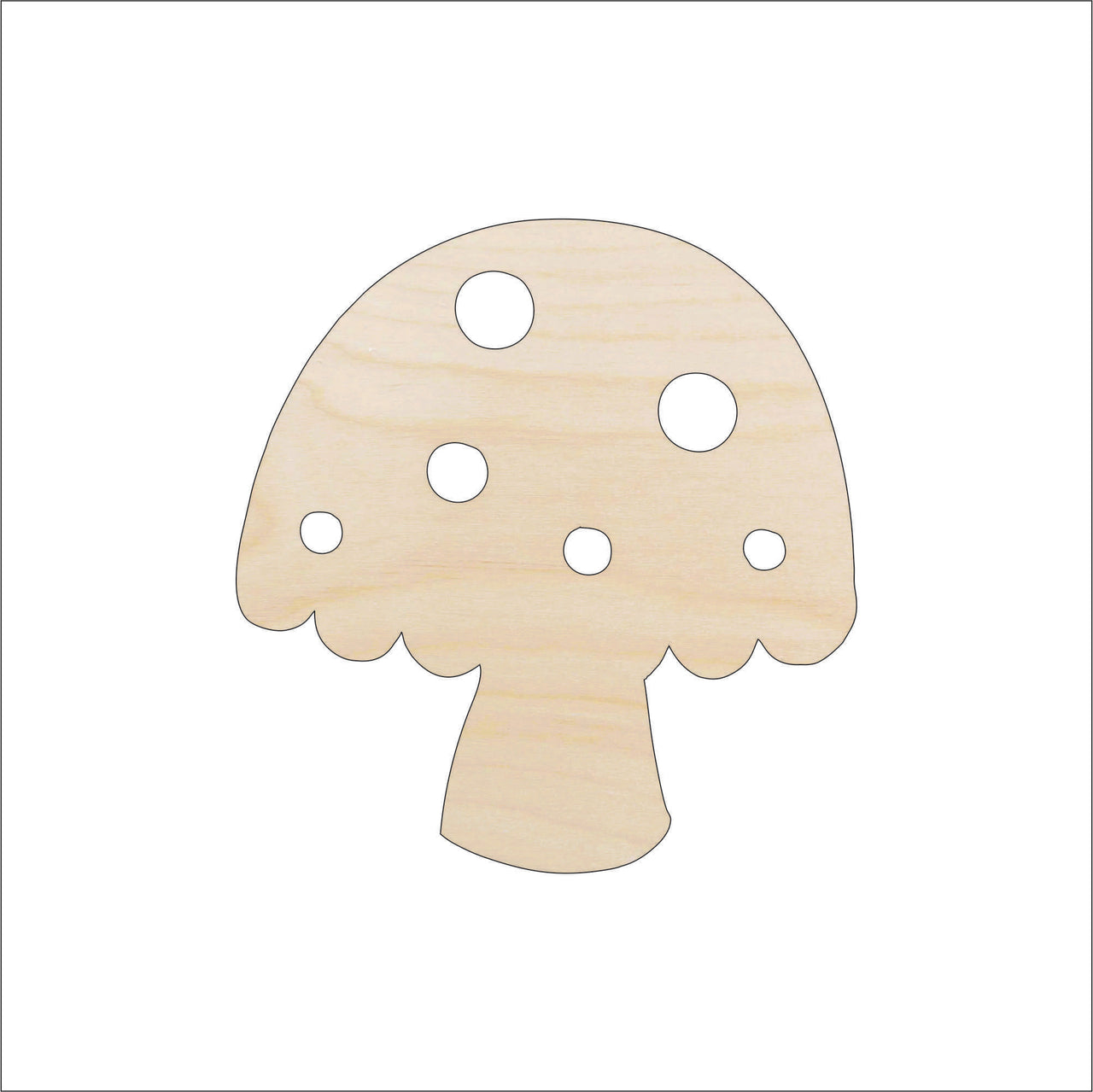 Mushroom Wood Craft Shape - Laser Cut Baltic Birch Unfinished DIY Wood Art Supplies FOD76 - The Wood Shape Store