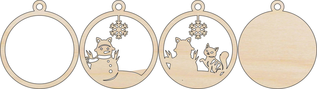 Cat 3D Laser Cut Ornament – Baltic Birch Wood Craft Supplies | DIY Wood Ornament Kit XM95 - The Wood Shape Store