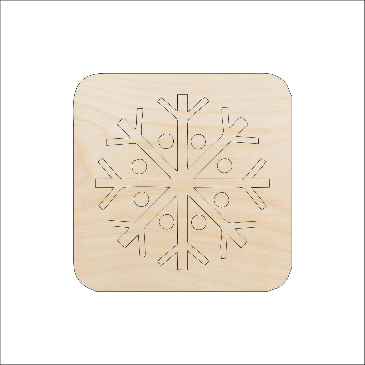 Snowflake Wood Craft Shape - Laser Cut Baltic Birch Unfinished DIY Wood Art Supplies SNW77 - The Wood Shape Store