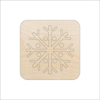 Snowflake Wood Craft Shape - Laser Cut Baltic Birch Unfinished DIY Wood Art Supplies SNW77 - The Wood Shape Store
