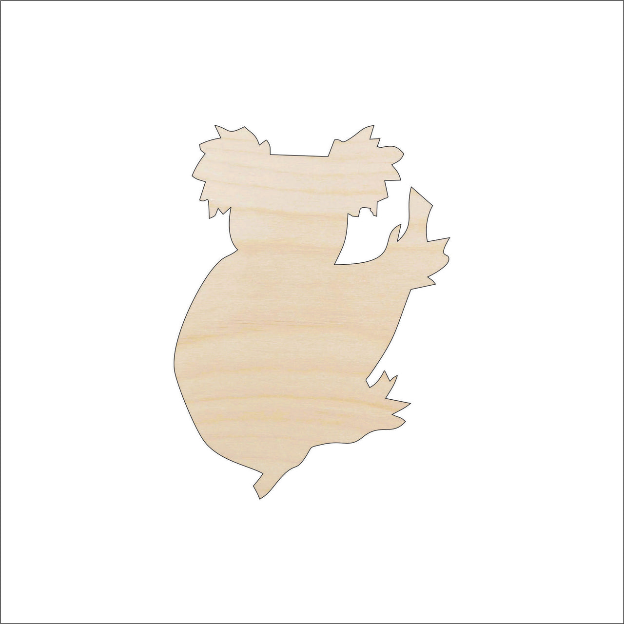 Koala Bear Wood Craft Shape – Laser Cut Baltic Birch Unfinished DIY Wood Art Supplies BER33 - The Wood Shape Store