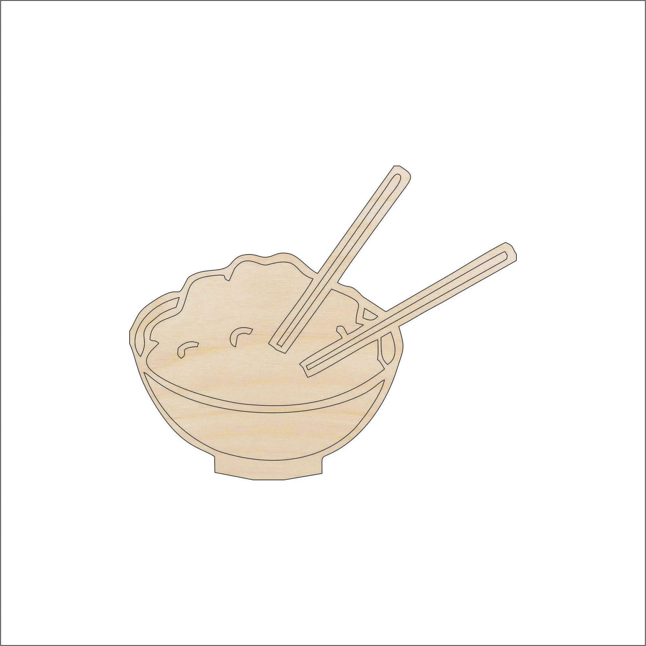 Rice Bowl Wood Craft Shape - Laser Cut Baltic Birch Unfinished DIY Wood Art Supplies FOD16 - The Wood Shape Store
