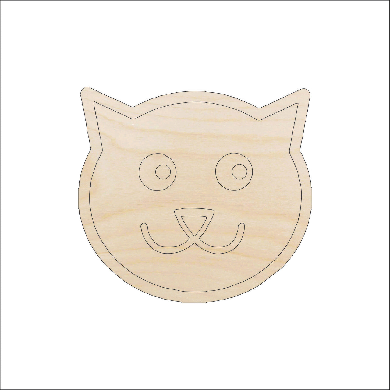 Cat Wood Craft Shape - Laser Cut Baltic Birch Unfinished DIY Wood Art Supplies CAT9 - The Wood Shape Store