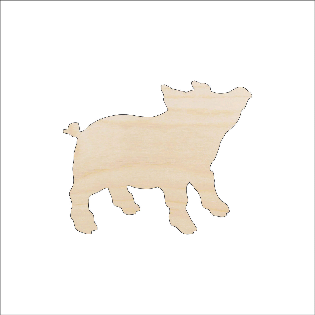 Pig Wood Craft Shape - Laser Cut Baltic Birch Unfinished DIY Wood Art Supplies PIG1 - The Wood Shape Store