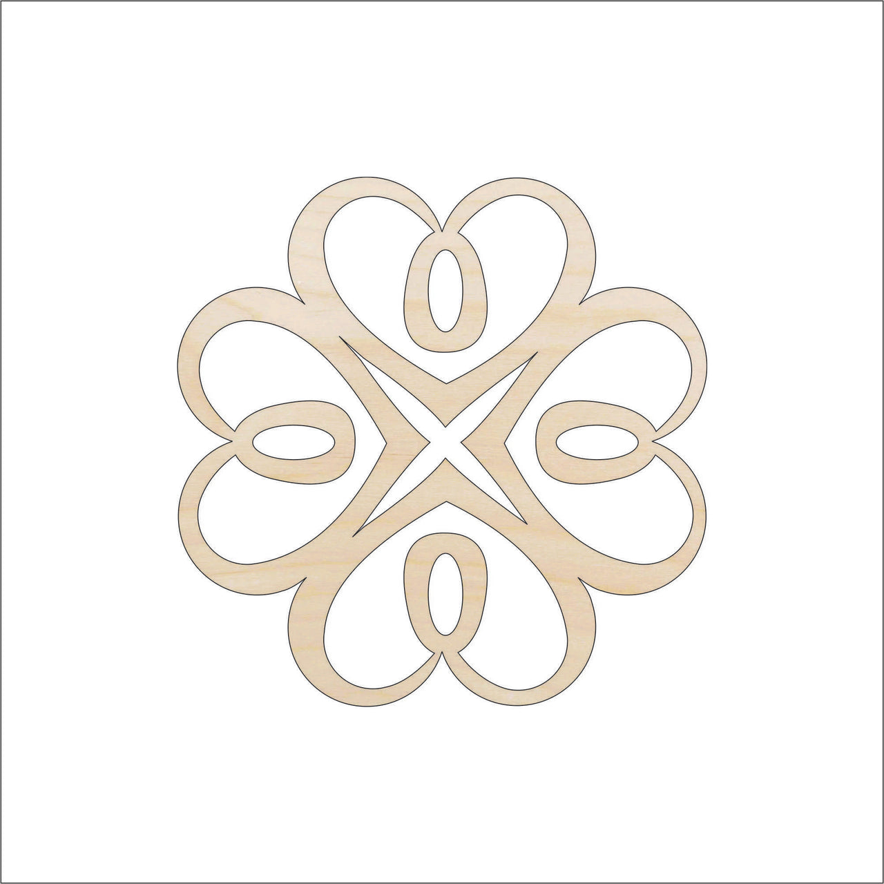 Flower Wood Craft Shape - Laser Cut Baltic Birch Unfinished DIY Wood Art Supplies FLR61 - The Wood Shape Store