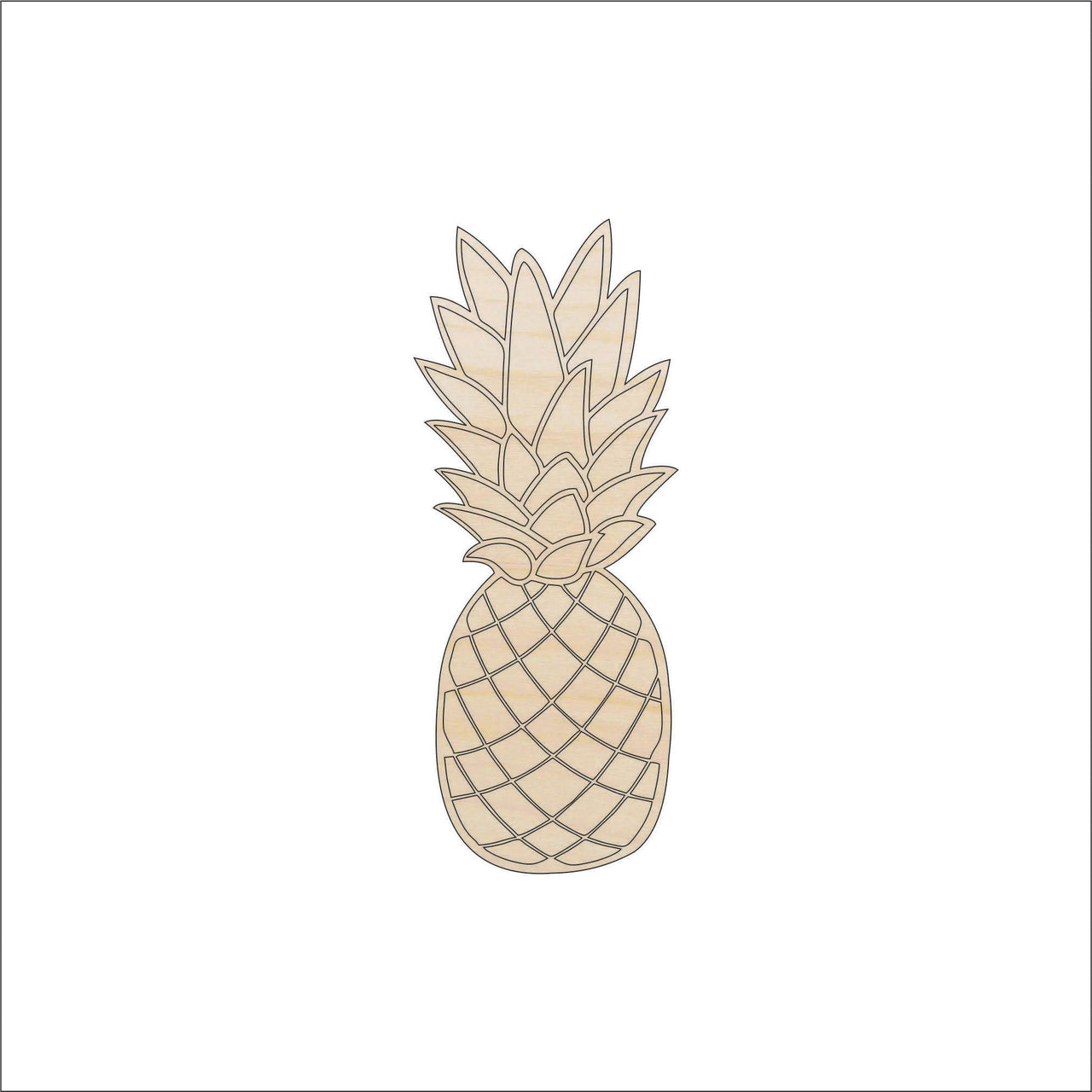 Pineapple Wood Craft Shape - Laser Cut Baltic Birch Unfinished DIY Wood Art Supplies FOD14 - The Wood Shape Store