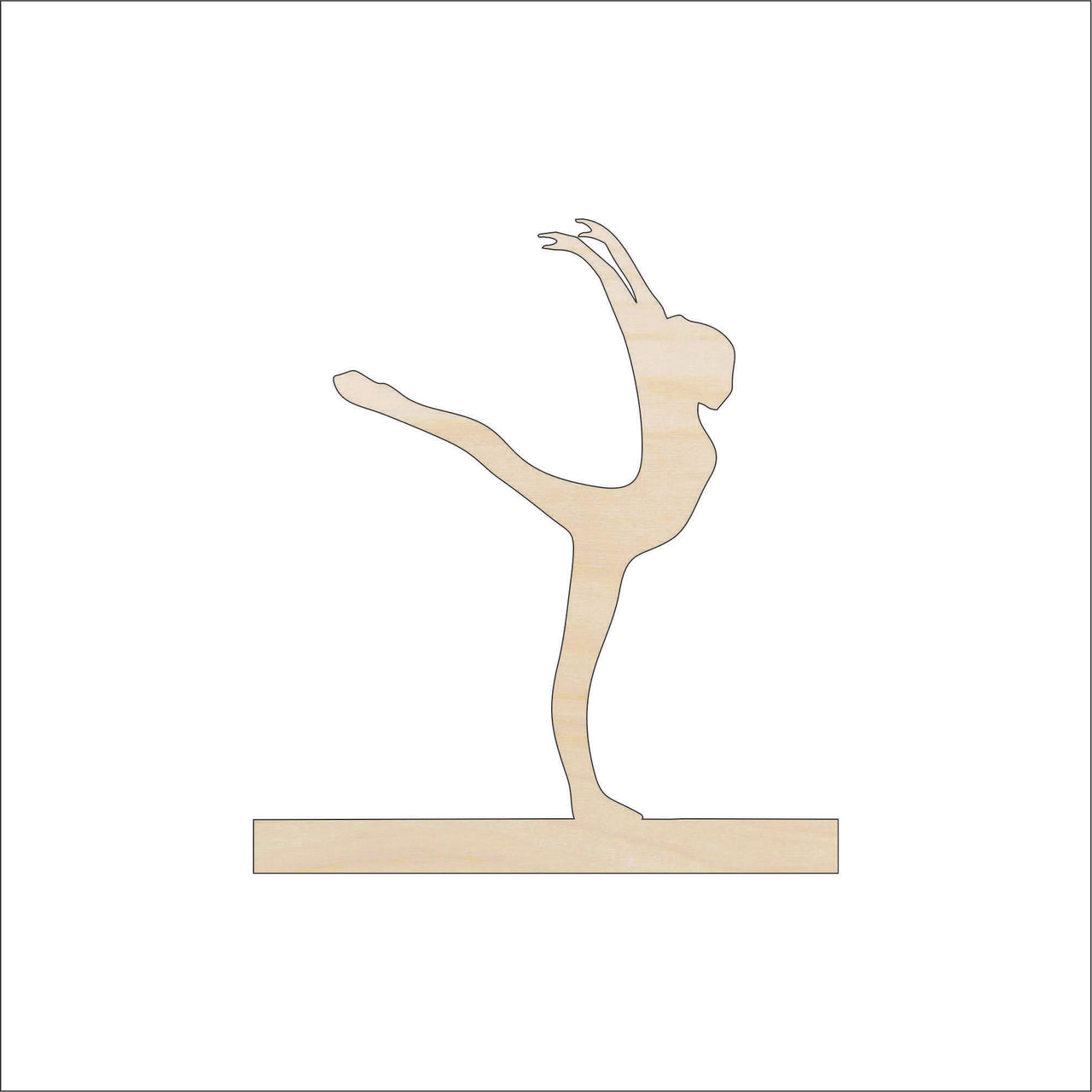 Gymnast Wood Craft Shape - Laser Cut Baltic Birch Unfinished DIY Wood Art Supplies SPT269 - The Wood Shape Store