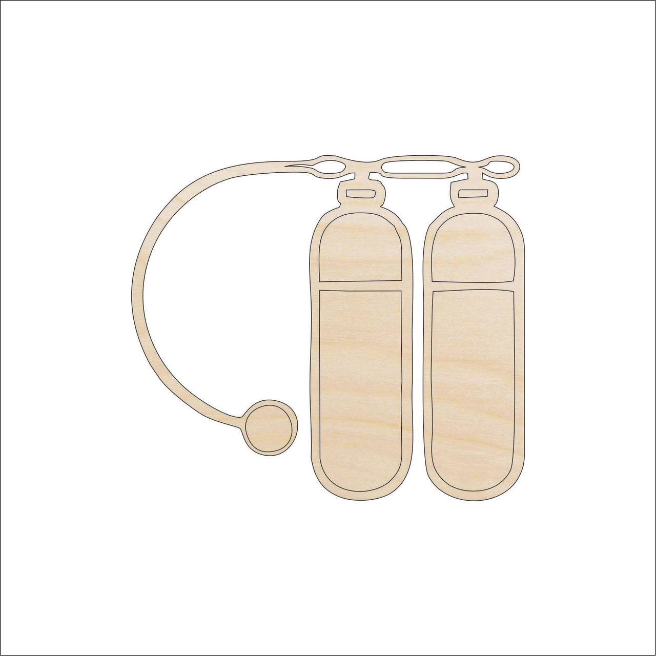 Scuba Tanks Wood Craft Shape - Laser Cut Baltic Birch Unfinished DIY Wood Art Supplies SPT320 - The Wood Shape Store