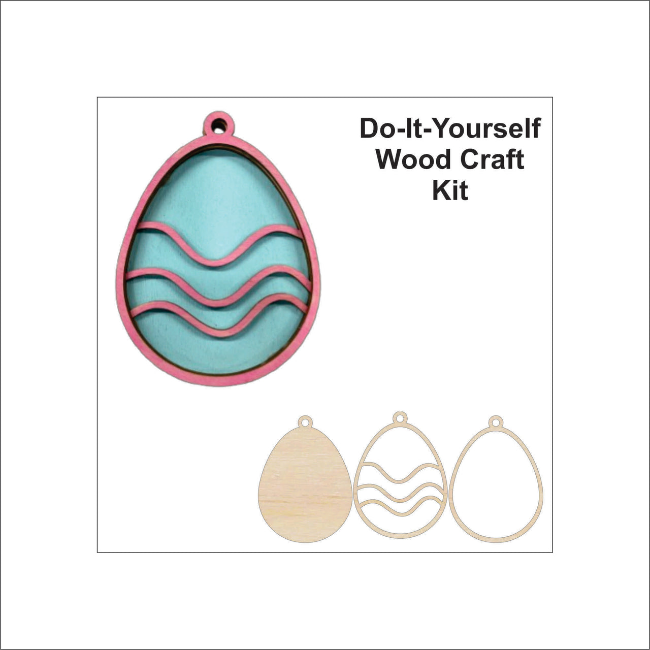 Easter 3D Laser Cut Ornament – Baltic Birch Wood Craft Supplies | DIY Wood Ornament Kit ES17 - The Wood Shape Store