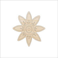 Flower Wood Craft Shape - Laser Cut Baltic Birch Unfinished DIY Wood Art Supplies FLR7 - The Wood Shape Store