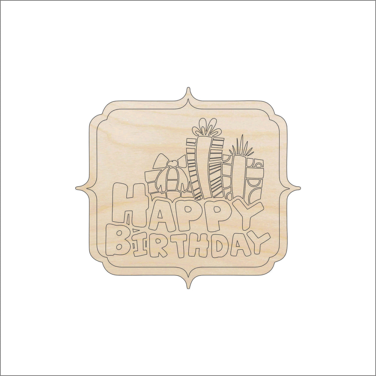 Birthday Wood Craft Shape - Laser Cut Baltic Birch Unfinished DIY Wood Art Supplies XTR68 - The Wood Shape Store