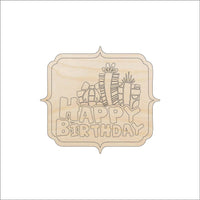 Birthday Wood Craft Shape - Laser Cut Baltic Birch Unfinished DIY Wood Art Supplies XTR68 - The Wood Shape Store