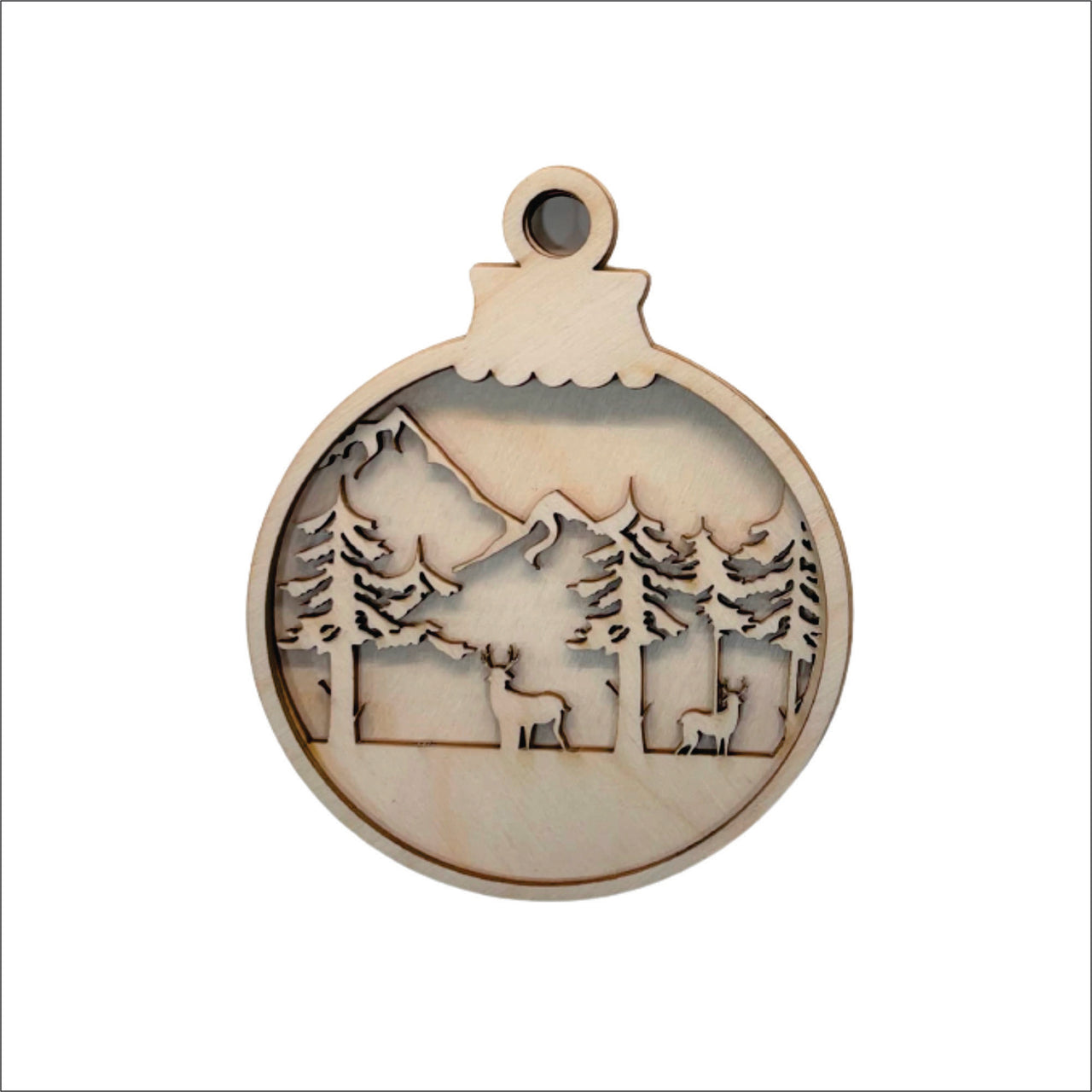 Deer 3D Laser Cut Ornament – Baltic Birch Wood Craft Supplies | DIY Wood Ornament Kit AN51 - The Wood Shape Store