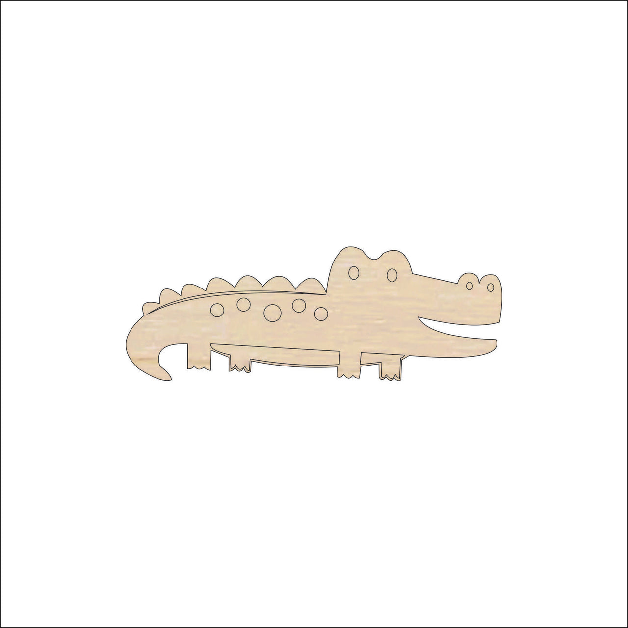 Alligator Wood Craft Shape - Laser Cut Baltic Birch Unfinished DIY Wood Art Supplies REP38 - The Wood Shape Store