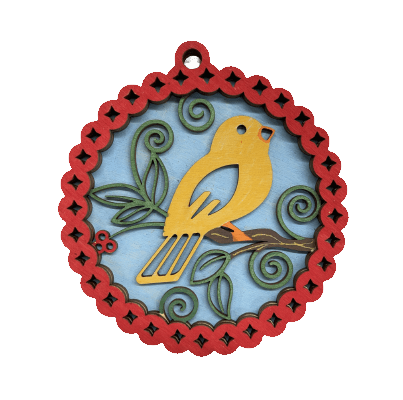 Bird 3D Laser Cut Ornament – Baltic Birch Wood Craft Supplies | DIY Wood Ornament Kit BR1 - The Wood Shape Store
