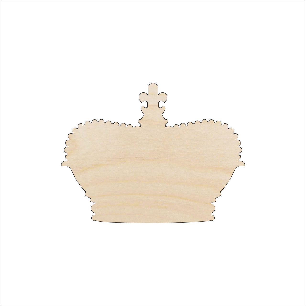 Crown Wood Craft Shape - Laser Cut Baltic Birch Unfinished DIY Wood Art Supplies CLT104 - The Wood Shape Store