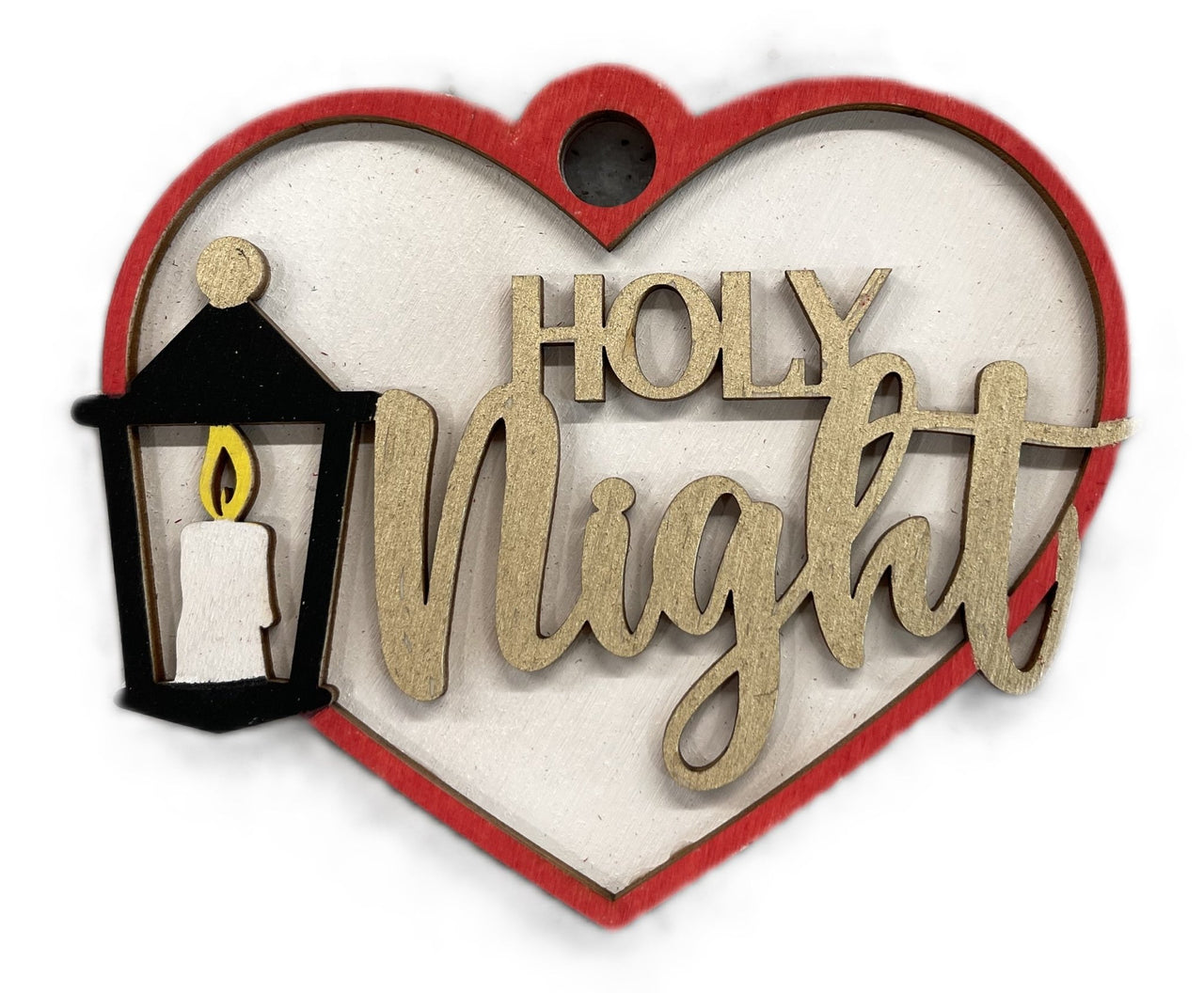 Holy Night 3D Laser Cut Ornament – Baltic Birch Wood Craft Supplies | DIY Wood Ornament Kit RE13 - The Wood Shape Store
