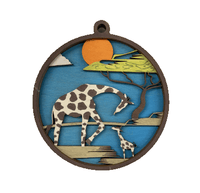 Giraffe 3D Laser Cut Ornament – Baltic Birch Wood Craft Supplies | DIY Wood Ornament Kit AN23 - The Wood Shape Store