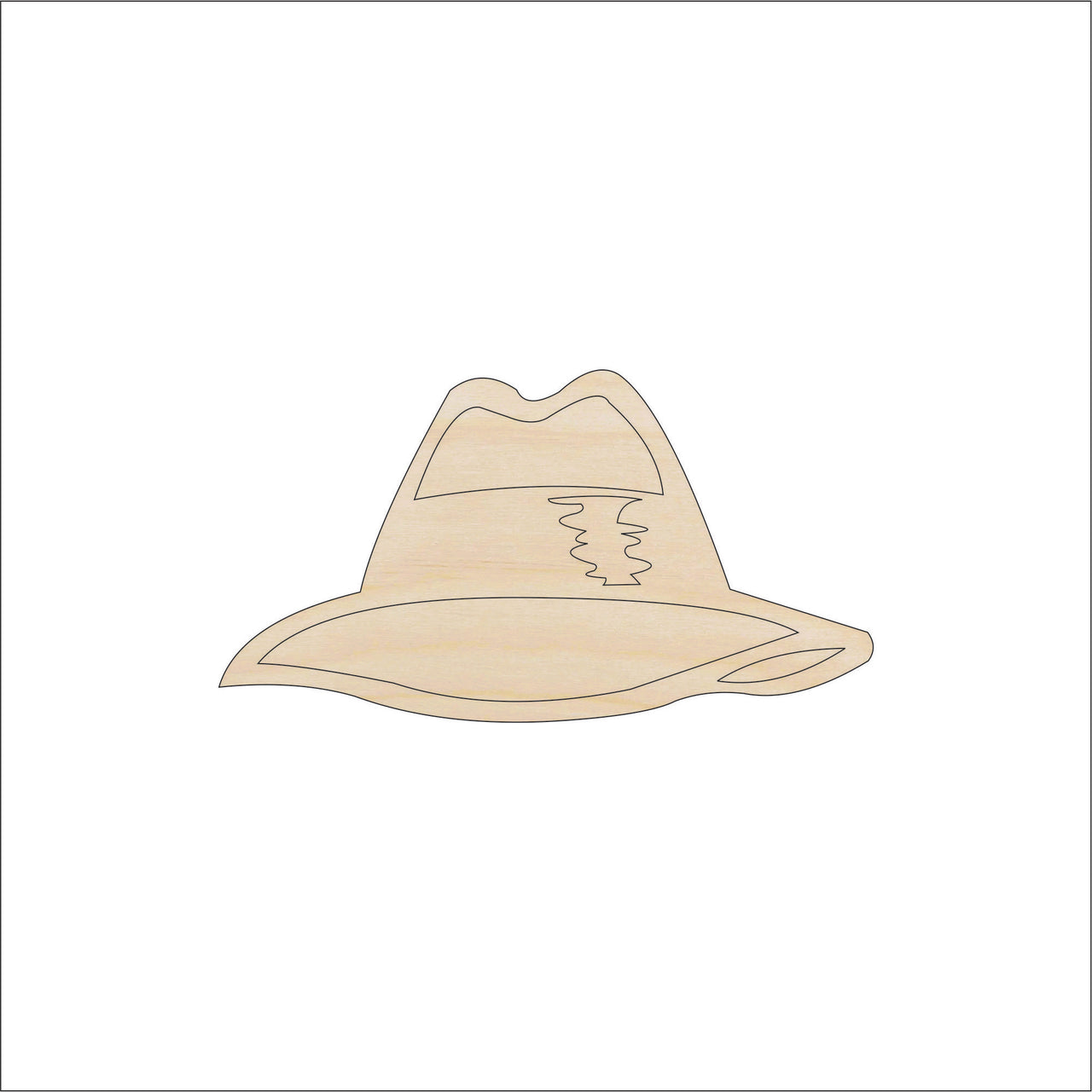 Hat Wood Craft Shape - Laser Cut Baltic Birch Unfinished DIY Wood Art Supplies CLT92 - The Wood Shape Store
