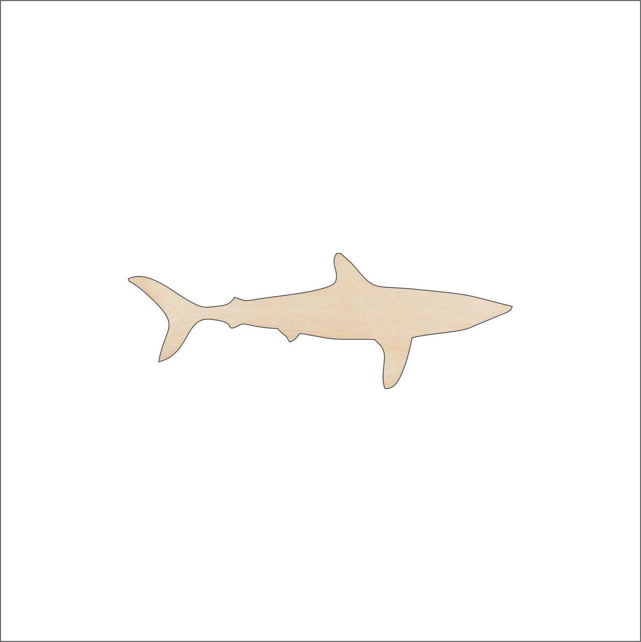 Shark Wood Craft Shape - Laser Cut Baltic Birch Unfinished DIY Wood Art Supplies SEA92 - The Wood Shape Store