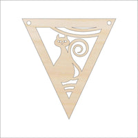 Cat Banner Wood Craft Shape– Laser Cut Baltic Birch Unfinished DIY Art Supplies FAL285 - The Wood Shape Store