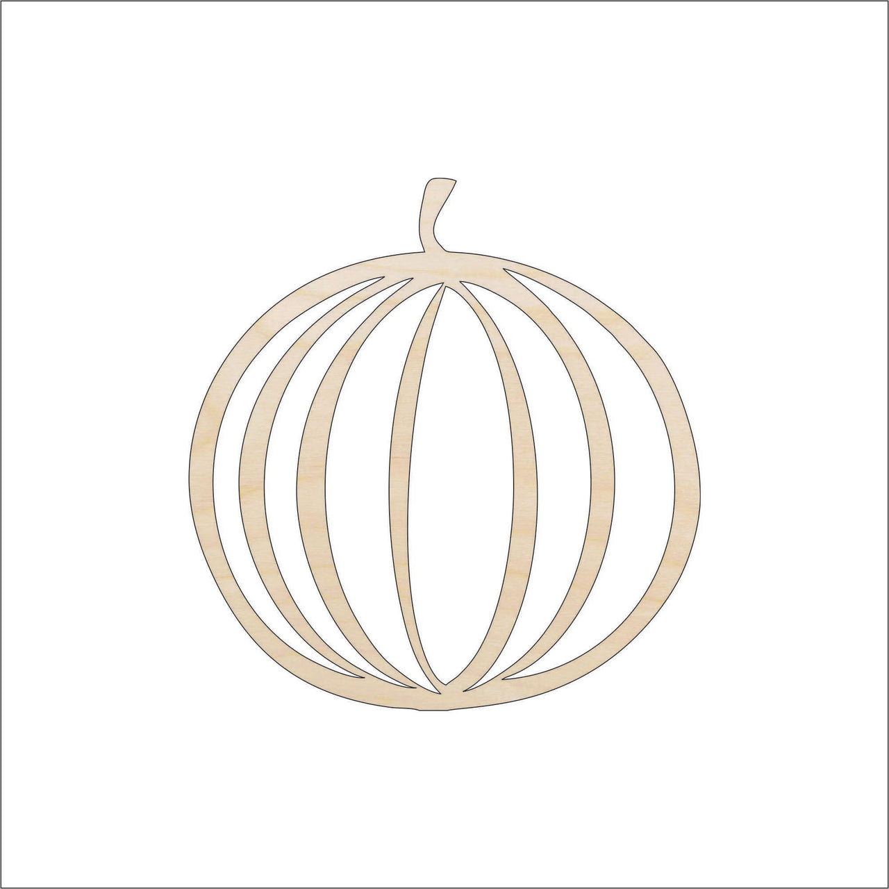 Pumpkin Wood Craft Shape - Laser Cut Baltic Birch Unfinished DIY Wood Art Supplies FAL129 - The Wood Shape Store