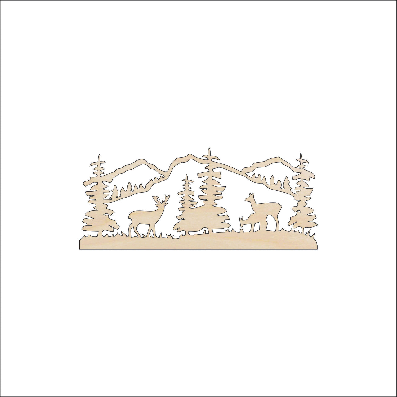 Deer Wood Craft Shape - Laser Cut Baltic Birch Unfinished DIY Wood Art Supplies DER46 - The Wood Shape Store