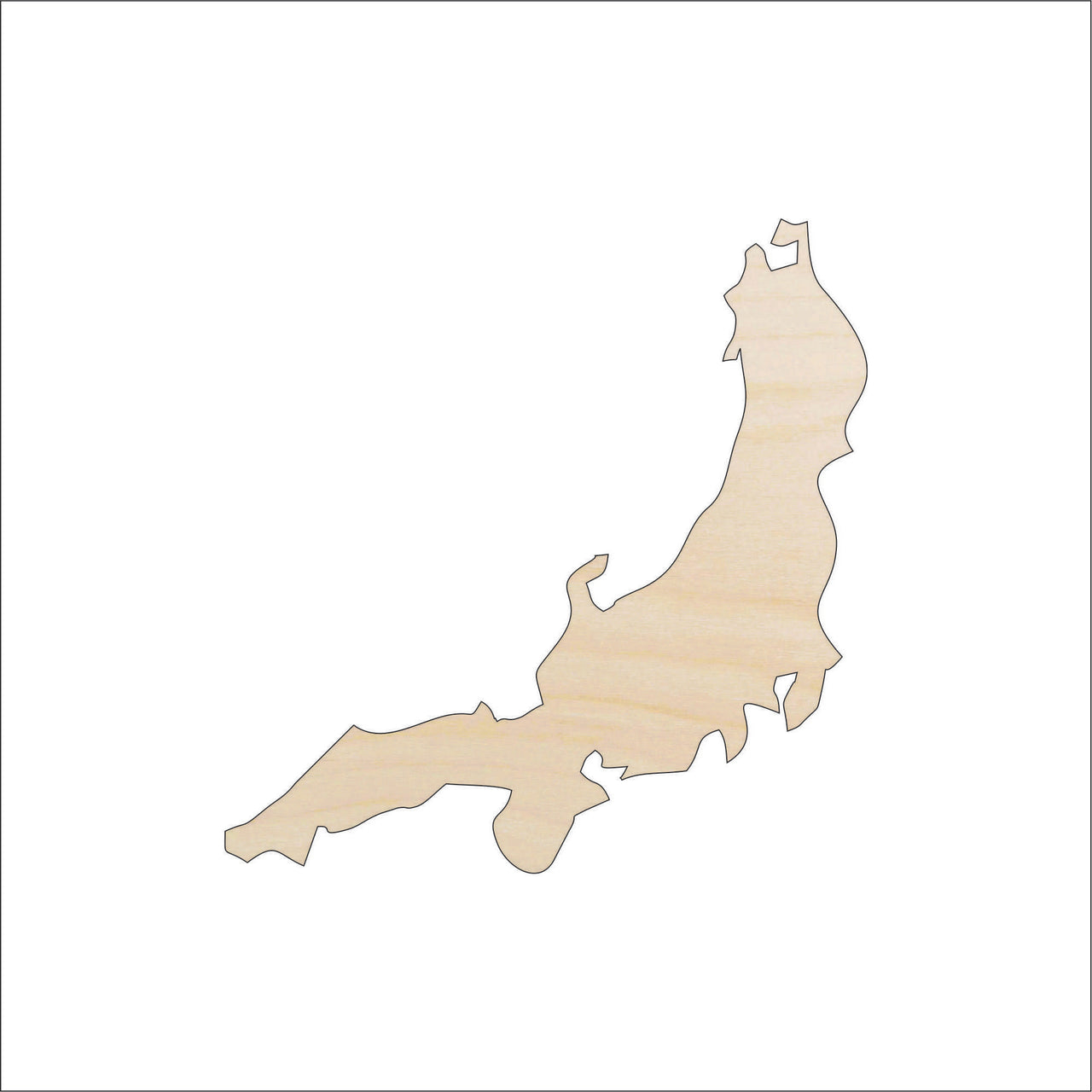 Japan Wood Craft Shape - Laser Cut Baltic Birch Unfinished DIY Wood Art Supplies WLD73 - The Wood Shape Store