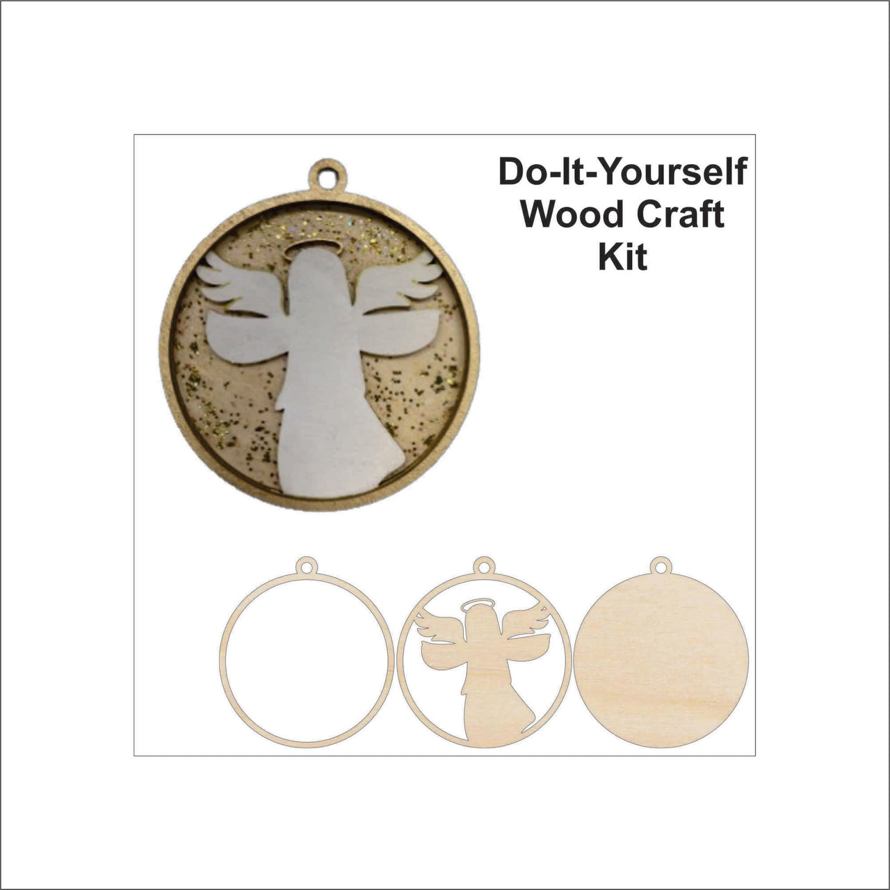 Angel 3D Laser Cut Ornament – Baltic Birch Wood Craft Supplies | DIY Wood Ornament Kit RE14 - The Wood Shape Store