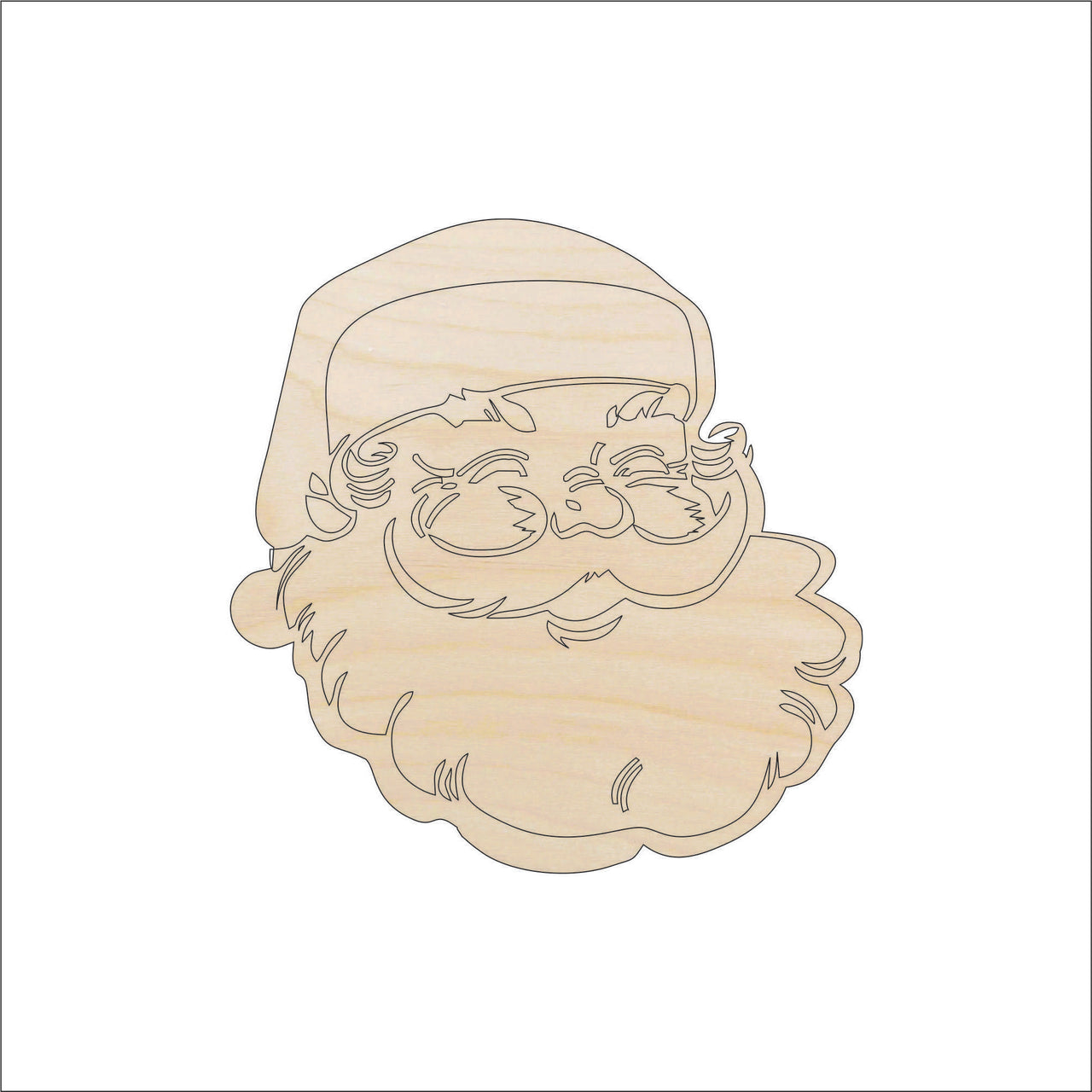Santa Claus Wood Craft Shape - Laser Cut Baltic Birch Unfinished DIY Wood Art Supplies XMS65 - The Wood Shape Store
