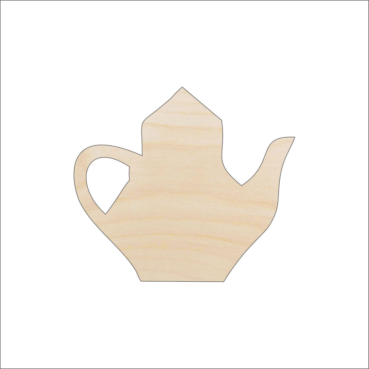 Teapot Wood Craft Shape - Laser Cut Baltic Birch Unfinished DIY Wood Art Supplies FOD99 - The Wood Shape Store