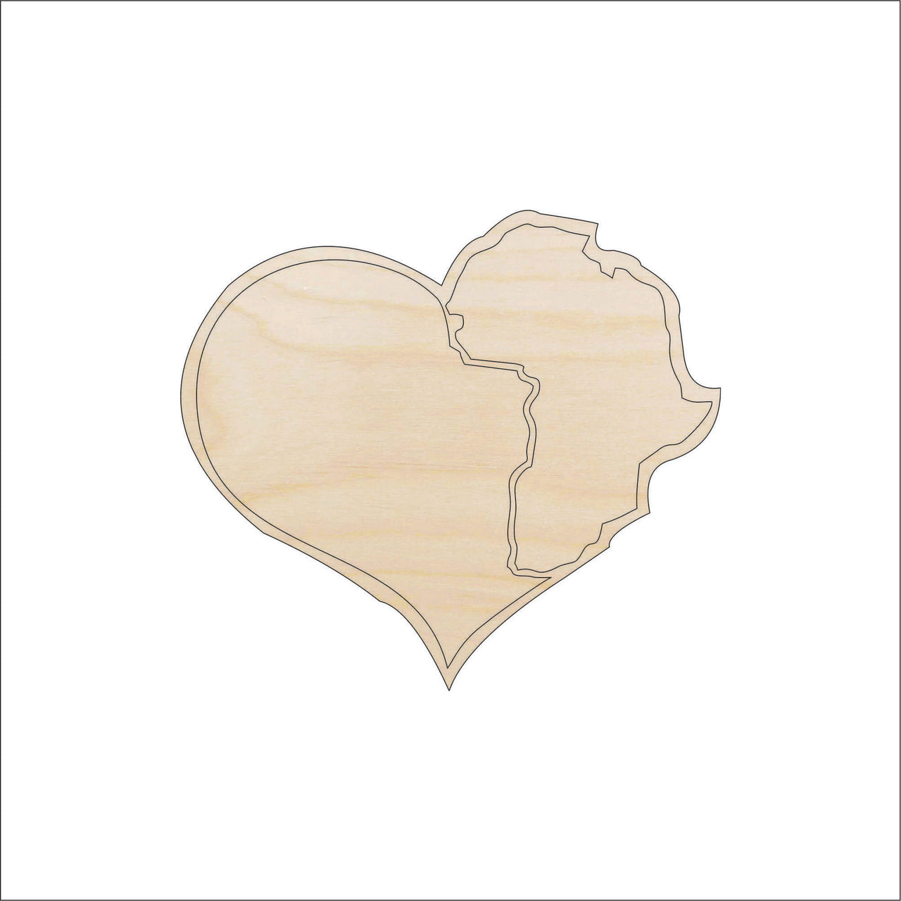 Africa Wood Craft Shape - Laser Cut Baltic Birch Unfinished DIY Wood Art Supplies WLD58 - The Wood Shape Store