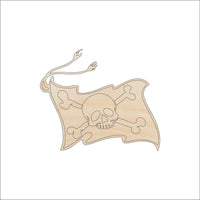 Pirate Flag Wood Craft Shape - Laser Cut Baltic Birch Unfinished DIY Wood Art Supplies SKL15 - The Wood Shape Store