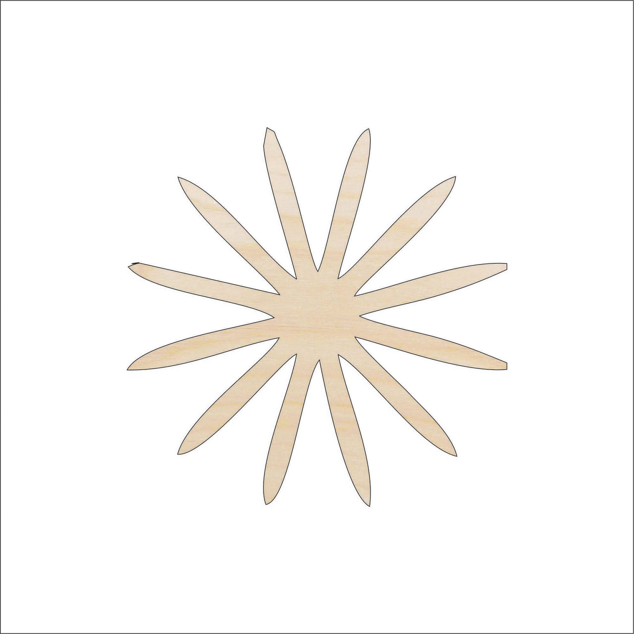 Flower Wood Craft Shape - Laser Cut Baltic Birch Unfinished DIY Wood Art Supplies FLR56 - The Wood Shape Store