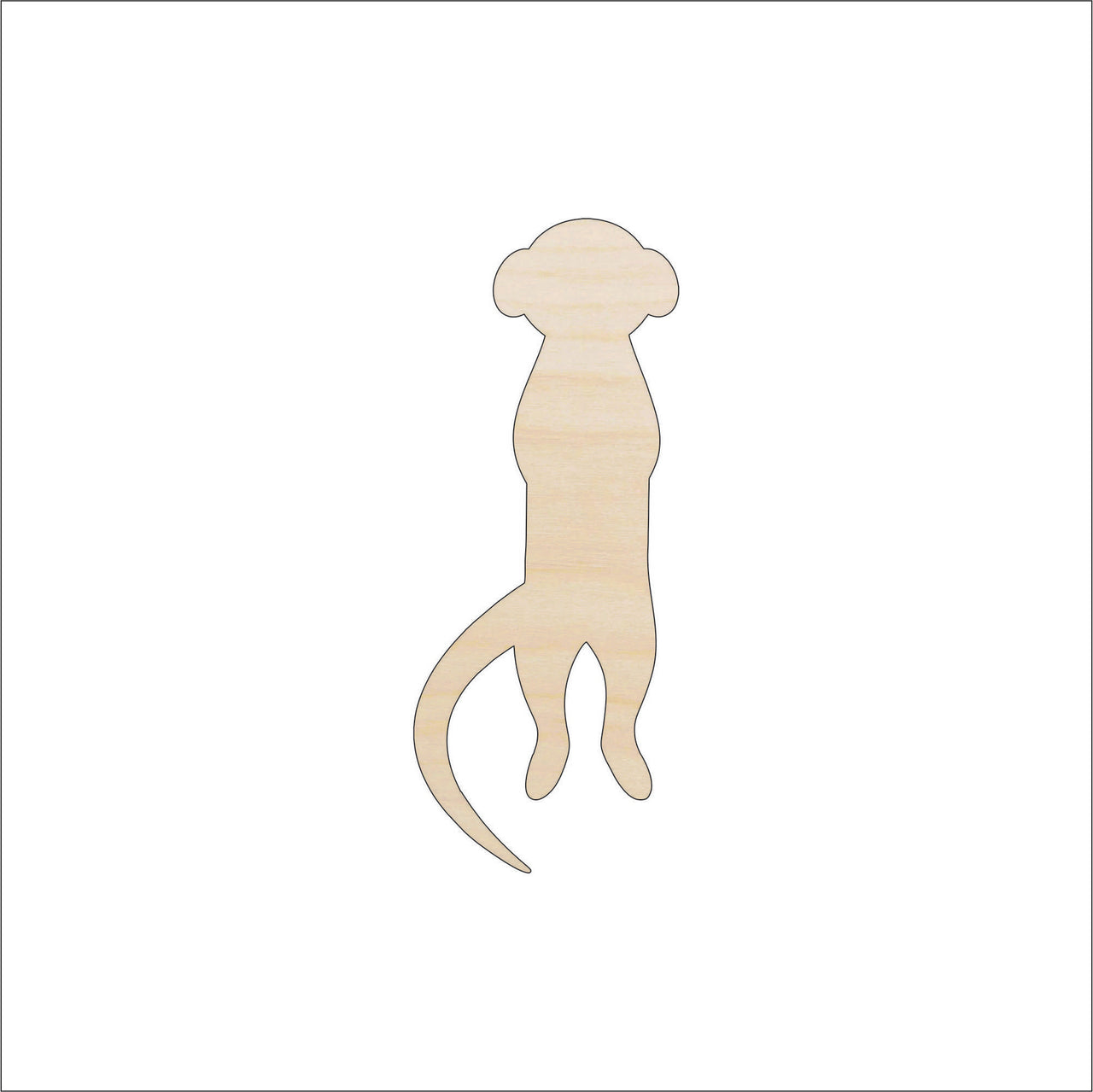 Meerkat Wood Craft Shape – Laser Cut Baltic Birch Unfinished DIY Wood Art Supplies ANML49 - The Wood Shape Store