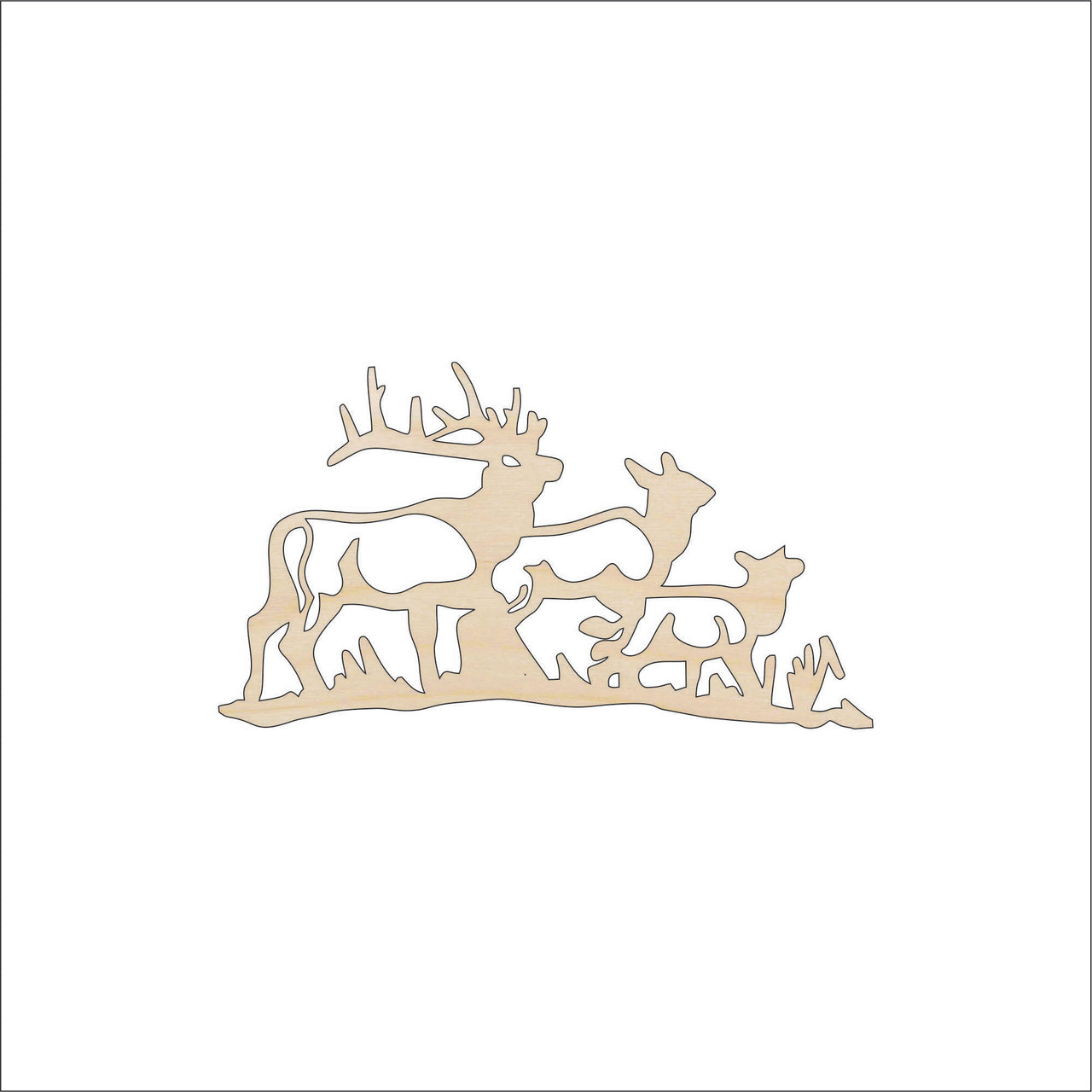 Deer Wood Craft Shape - Laser Cut Baltic Birch Unfinished DIY Wood Art Supplies DER43 - The Wood Shape Store